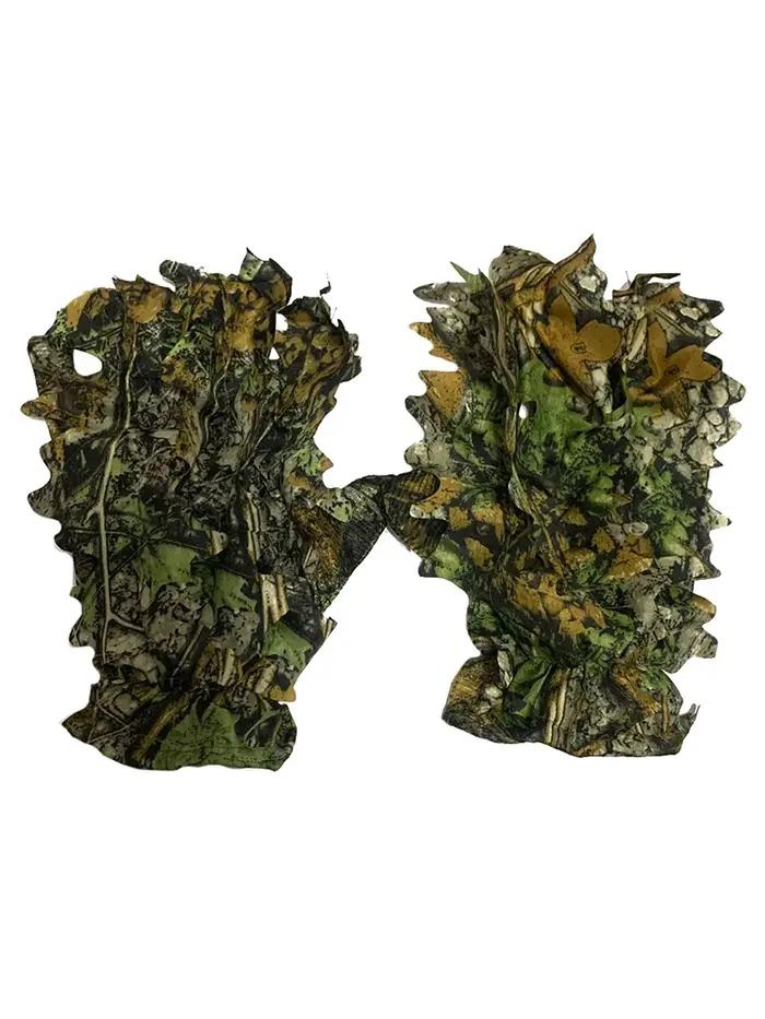 Gants chasse camouflage 3D feuilles confortables antidérapants durables tir photographie extérieur