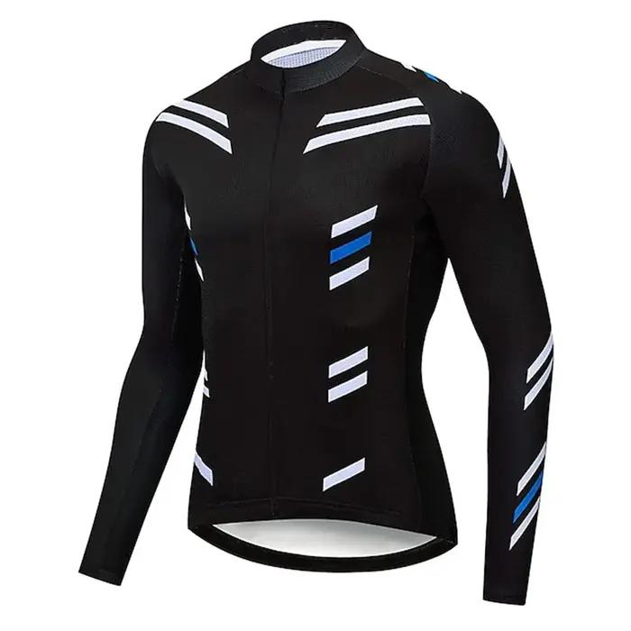 Maillot de cyclisme en polyester à séchage rapide pour homme, haut à manches longues, sublimation pe