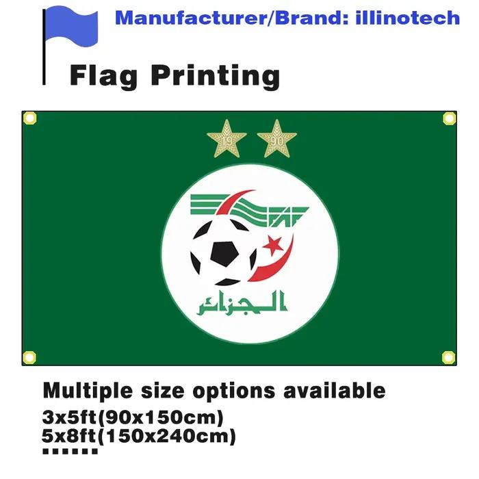 Bannière d'équipe nationale algérienne Coupe du Monde 2026 Polyester pour décoration intérieure et extérieure occassions spéciales