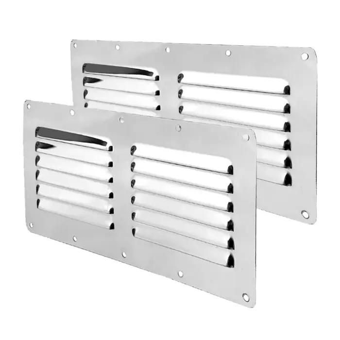 Accessoires de bateau 2X Grille de ventilation en acier inoxydable, couvercle de conduit mural, Louv