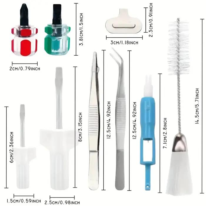 Kit de nettoyage de Machine à coudre avec pincettes métalliques