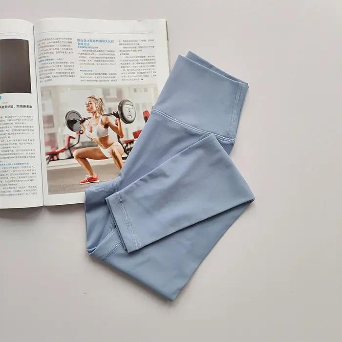 Pantalons de yoga nus taille haute pour femmes portant un ajustement serré levage des hanches Leggin