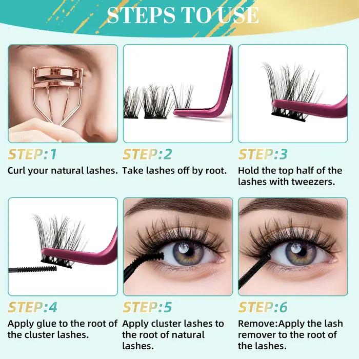AMZGIATV-Extensions de cils à faire soi-même, grappes de cils, lspatule, maquillage, 10 paires