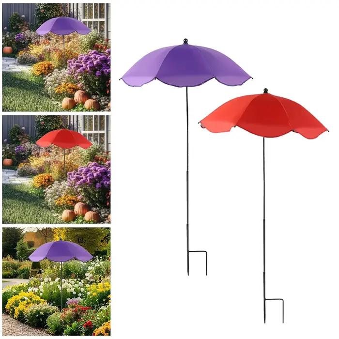 Parasol de jardin pour plantes en tissu résistant avec piquet en fer, installation facile, protection solaire pour plantes en pot, parterres de fleurs et légumes, ajout de style unique à votre extérieur