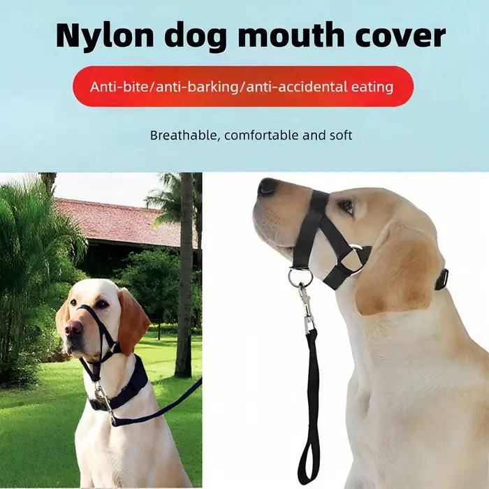 Collier muselière licou réglable anti-morsure anti-aboiement pour chien de toutes tailles et toutes saisons accessoire de promenade et sécurité pour animal de compagnon