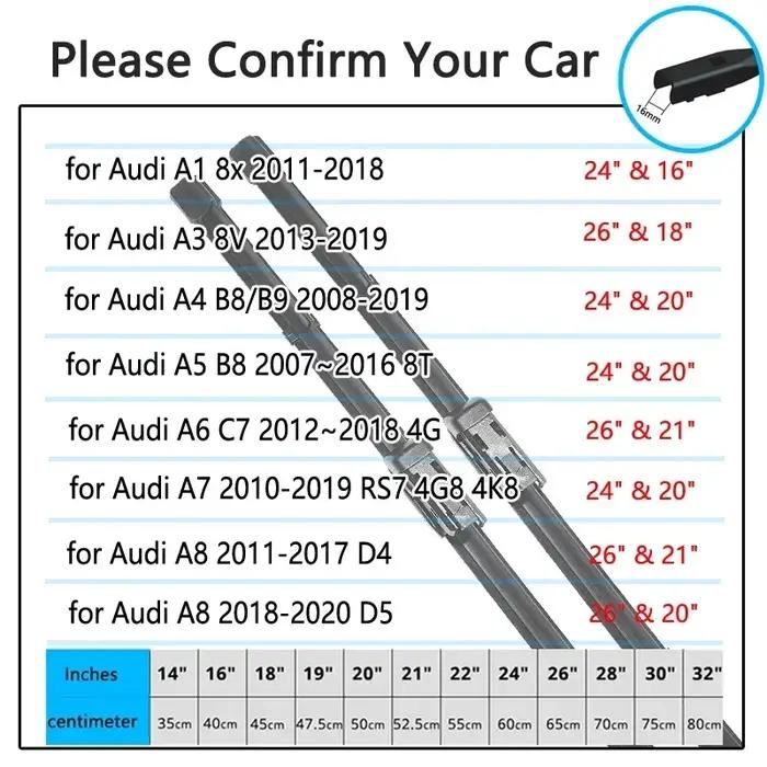 Balai d'essuie-glace de voiture, pour Audi A1 A3 A4 A5 A6 A7 A8, accessoires 8x8V B8 B9 8T C7 4G RS7