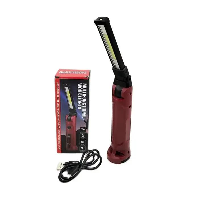 Lampe de Travail COB Pliable à 180 ° Rechargeable par USB, Projecteur de Réparation d'Urgence Portab