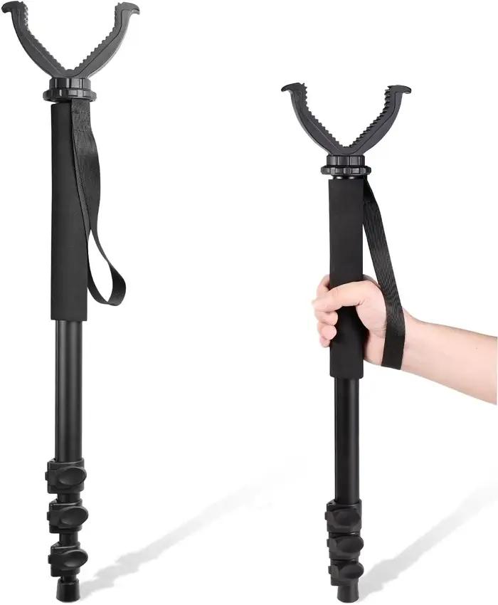 Monopode de tir et support d'arme - Accessoires de chasse polyvalents avec trépied tactique portable à hauteur réglable