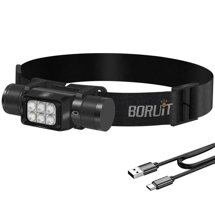 BORUiT HP360 LED phare 1000LM puissant type-c rechargeable
