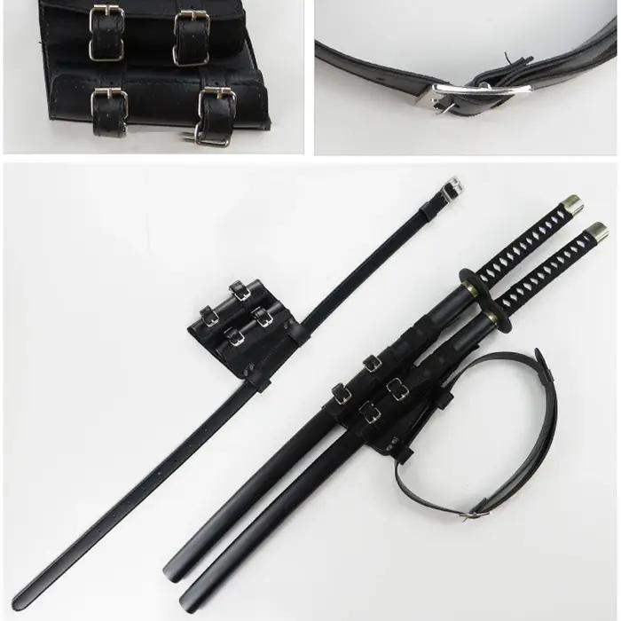 Porte-Épée Katana en Cuir PU Noir et Blanc, Étui de Ceinture Médiéval, Accessoires d'Halloween, Anime, Cosplay, oral alier, Samouraï, Ninja, Gaine de Taille