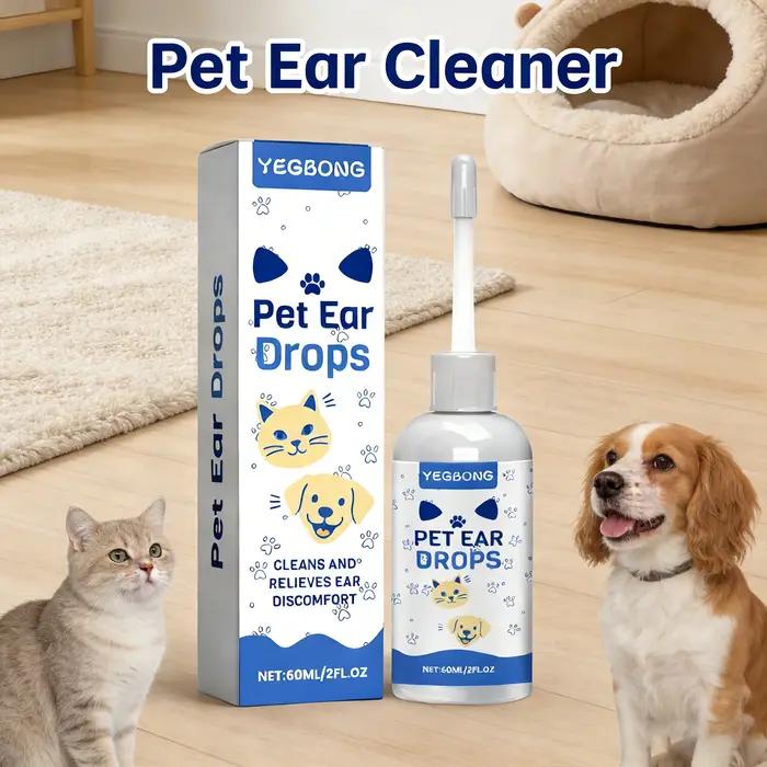 Nettoyant pour oreilles d'animaux – Gouttes auriculaires douces pour éliminer la cire et les odeurs