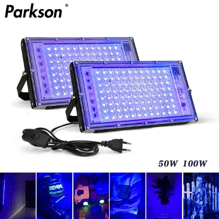 395nm 400nm Led UV projecteur 220V lampe de scène ultraviolette 50W 100W LED scène lumière noire éta