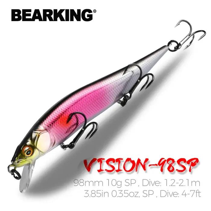 BEARKING 9.8 cm 10g SP plongée 2.1 m professionnel vairon Wobbler leurres de pêche qualité jerkbaits