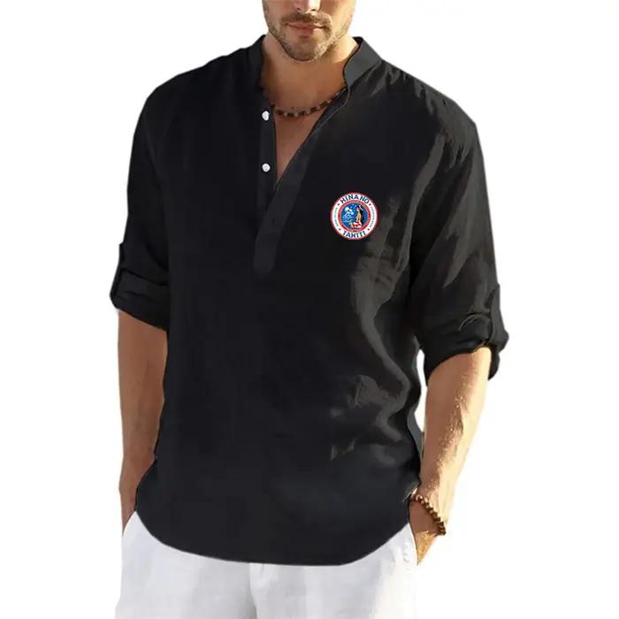 Chemise à Manches sulfen Coton et Lin pour Homme