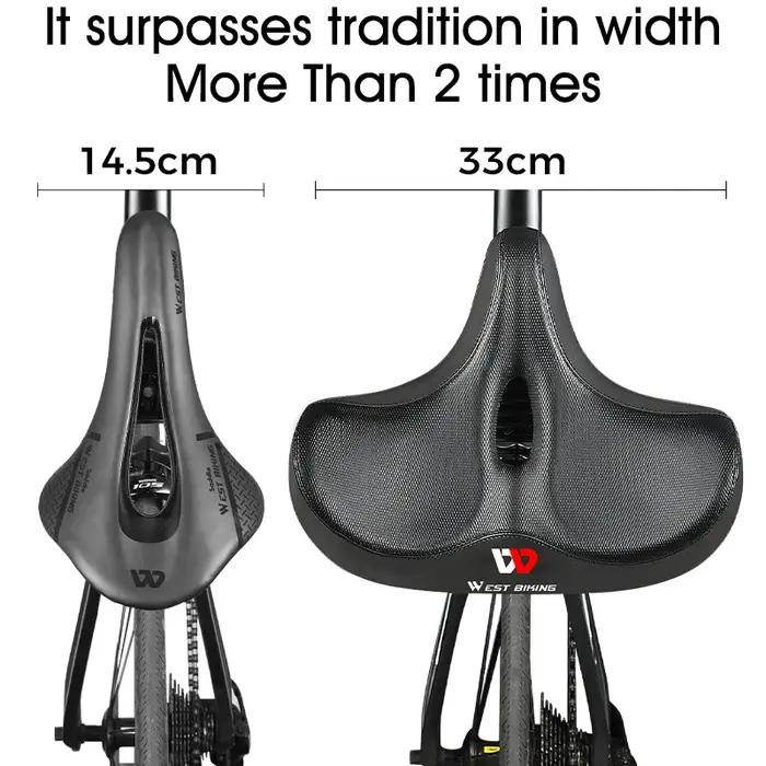 WEST BIKING – selle de vélo ergonomique et souple, coussin large et épais, pour vtt, vélo de route,