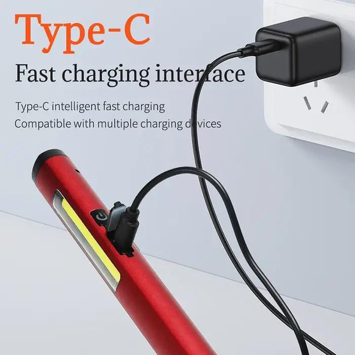 Mini lampe à stylo LED Portable COB, lumière latérale, aimant inférieur, lampe de poche avec Clip po