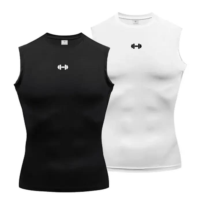 Chemise de Compression pour hommes, gilet de course, été, soie glacée, séchage rapide, T-shirt de sp
