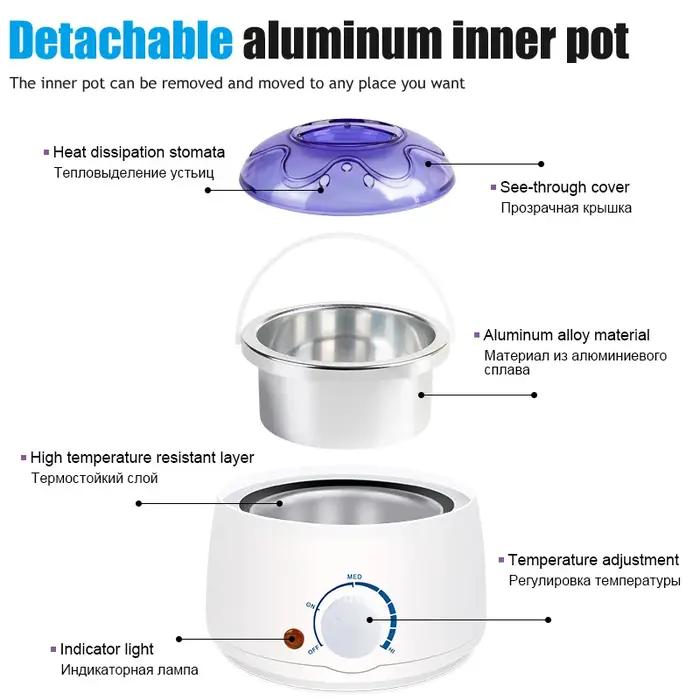 SUNANTH 200 ml/500 ml Machine à cire pour épilation chauffe-paraffine épilation haricots épilateur é