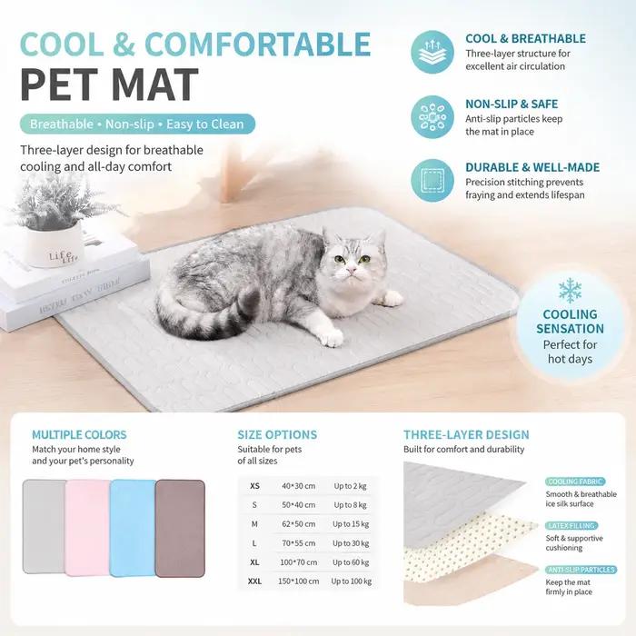 Tapis rafraîchissant pour chien et chat couverture d'été respirante pour petits animaux de compagnie confortable et durable à offrir pour occasions spéciales