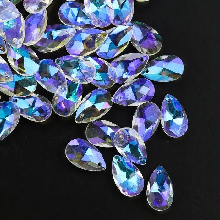 Prisme en cristal goutte d'eau de couleur AB, décorations suspendues à facettes, attrape-soleil, piè