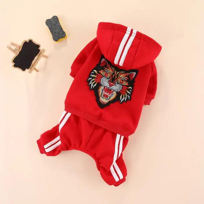 Vêtements pour chiens tête de tigre pour petits chiens, salopette décontractée pour chiots, combinai