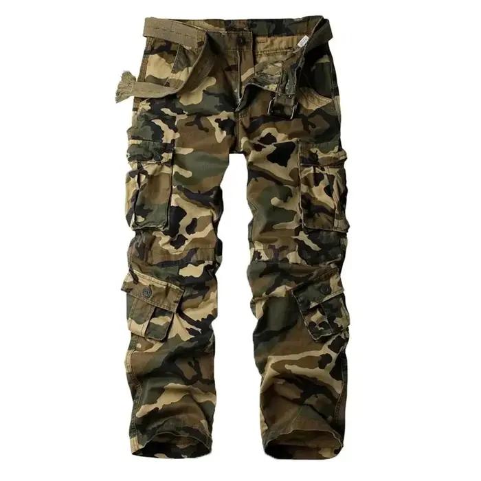 Pantalon cargo camouflage homme 100% coton coupe droite
