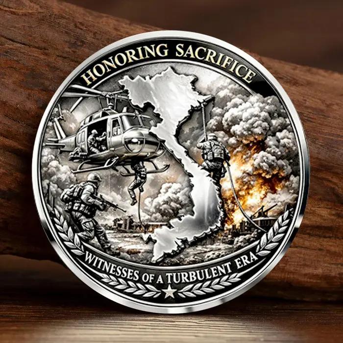 Pièce de collection plaquée argent commémorant la guerre du Vietnam style américain pour collectionneurs et décorateurs occassions spéciales et fêtes