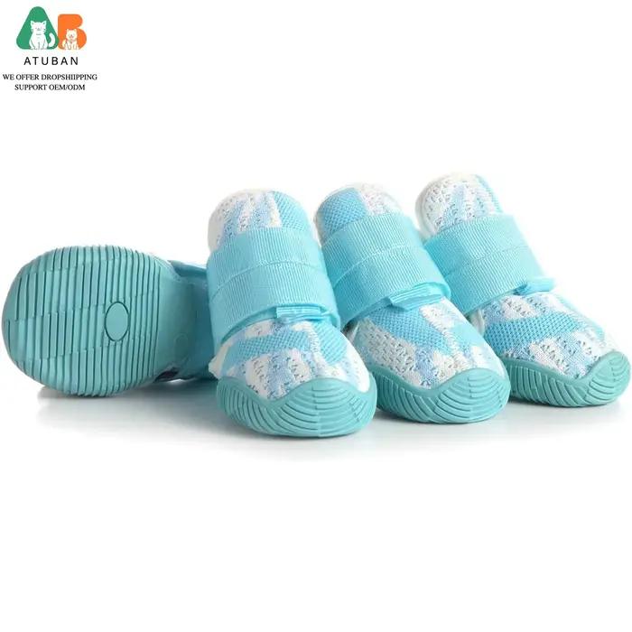 Chaussures pour chien, bottes respirantes en maille pour la marche, la course et la randonnée, semelle en caoutchouc robuste antidérapante, sangles réglables