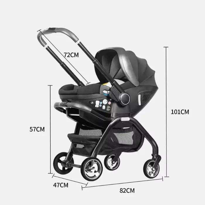 Poussette bébé rose 4-en-1 toute neuve. Poussette portable pour bébé, siège auto pour enfant, bercea