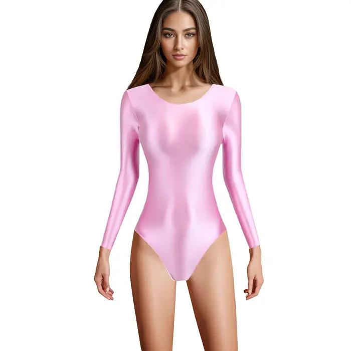 XClocKNYoung Combinaison de sport en satin brillant effet huile, lisse et soyeux, à fente haute, à m
