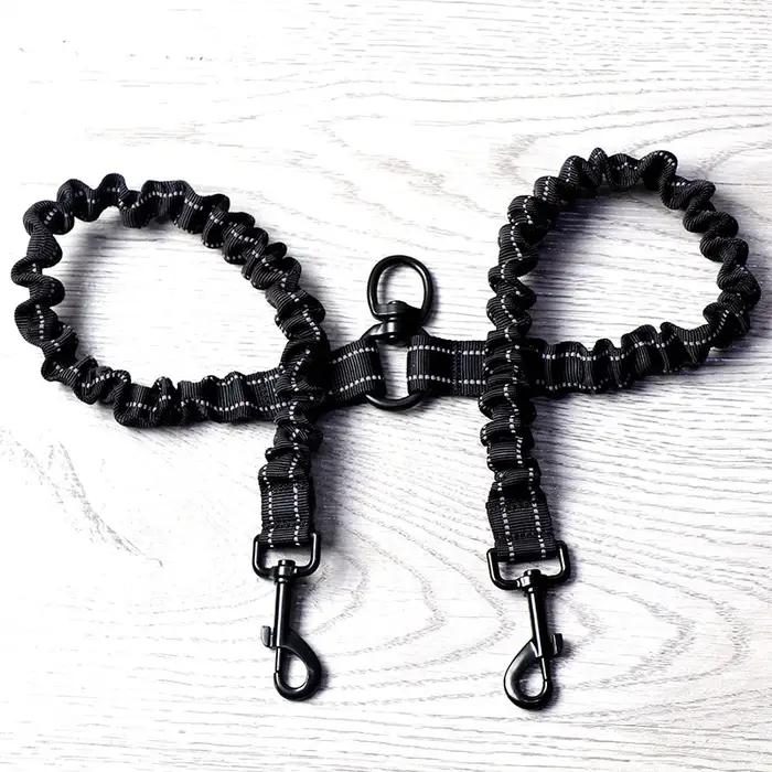 OUWO laisse de chien de marche pour deux chiens 360 pivotant sans enchevêtrement absorbant les chocs