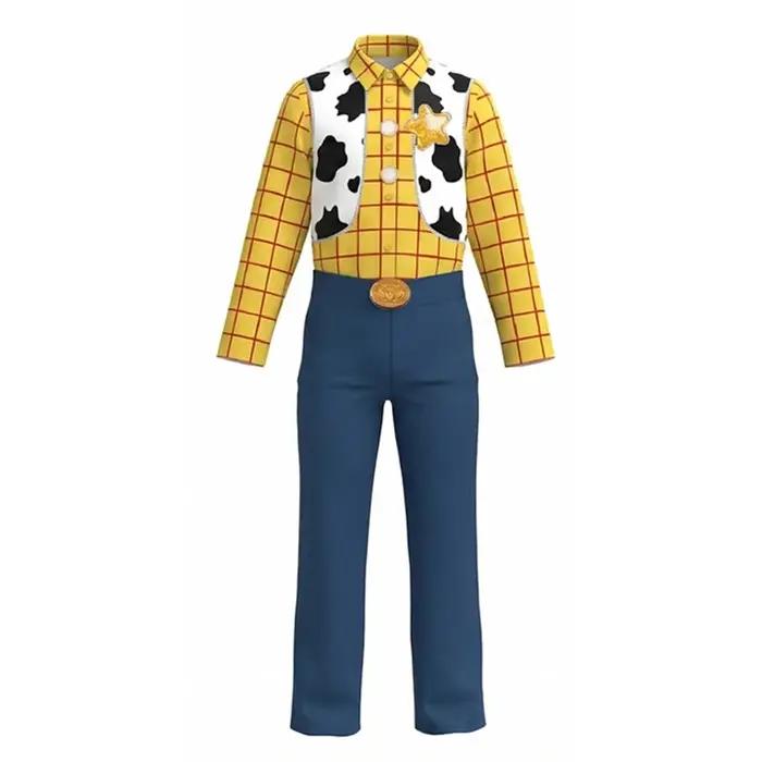Ensemble de costume de cowboy western, chemise à carreaux imprimée vache, pantalon, chapeau, déguisement de cowgirl pour Halloween, carnaval, fête, pour adulte