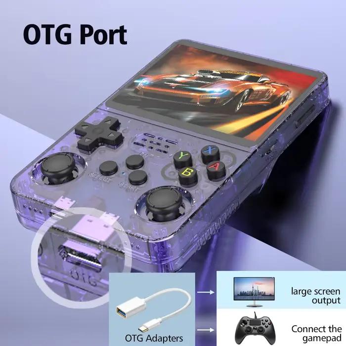Console de jeux vidéo portable R36S 128G avec écran IPS 3,5 pouces - Rétro gaming Linux 64GB jeux
