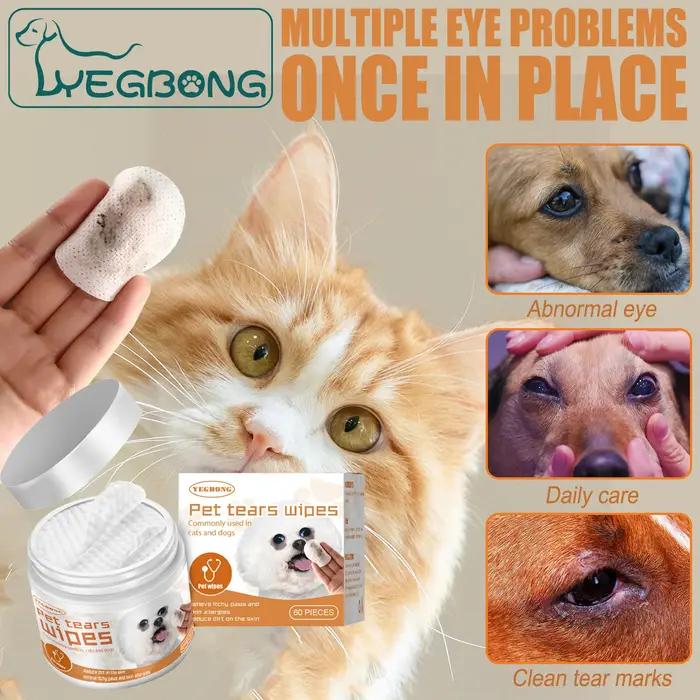 YEGBONG lingette pour les yeux pour animaux de compagnie pour chats chiens supprimer les marques de déchirure nettoyage