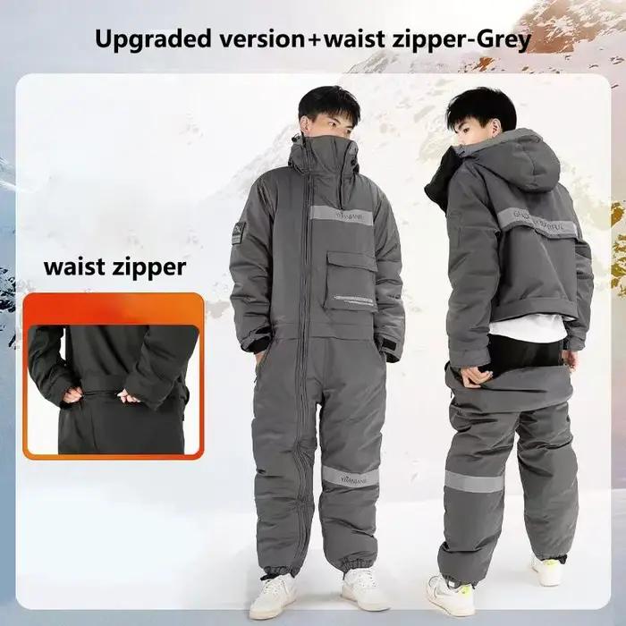 Vêtements de moto pour l'hiver, vêtements chauds coupe-vent, combinaison intégrée à enfiler rapideme