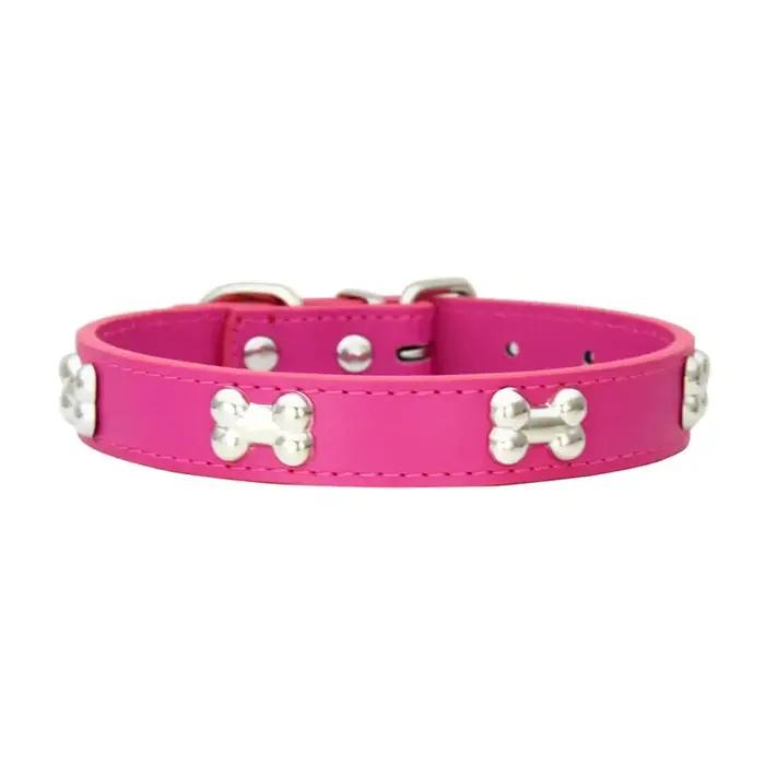 Colliers durables en cuir d'os pour chien, chiot, carlin, pour petit et grand chien, Chihuahua, accessoires pour chat, collier pour animaux de compagnie pour petits chiens