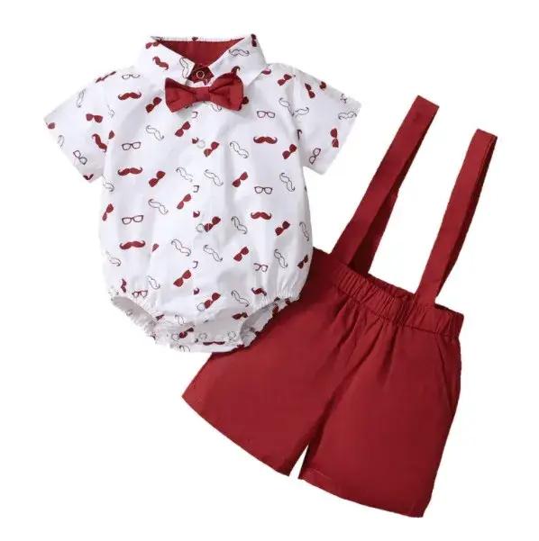 Ensemble de vêtements pour bébés garçons style streetwear kaki orange beige occasionnels été