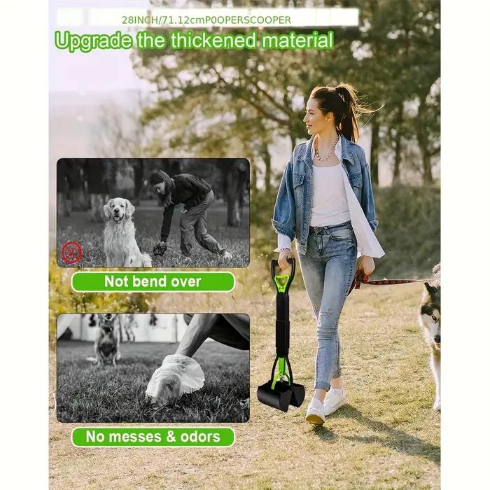 Ramasse-crottes pliable portable pour chien – Outil de ramassage des déchets d'animaux sans se pencher pour chiens de