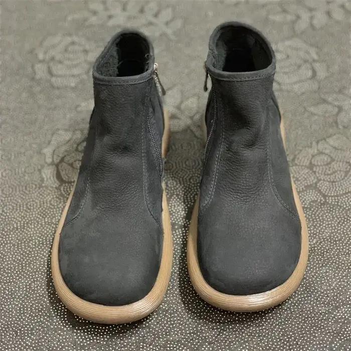 Bottes Chelsea à bout large pour hommes, chaussures d'automne et d'hiver en cuir de vache, montantes