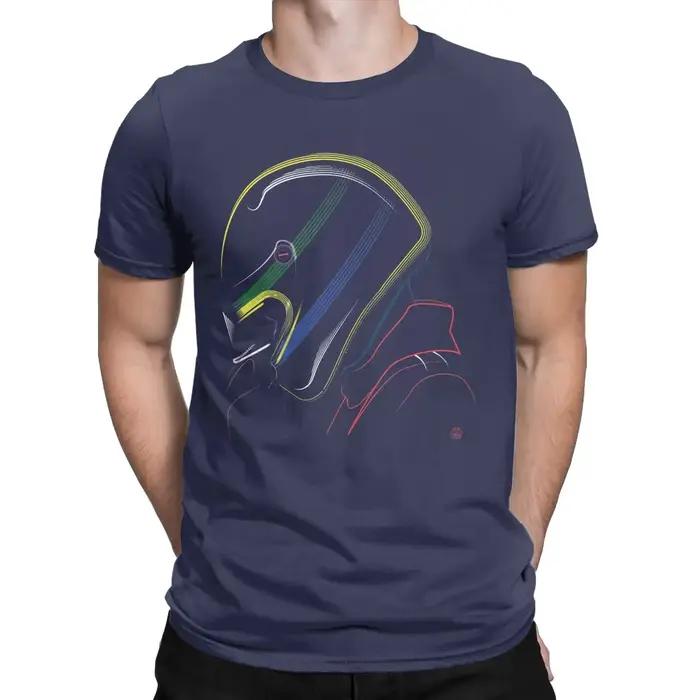 Hommes Ayrton Senna casque T-Shirt 100% coton vêtements Unique à manches courtes col rond t-shirts g