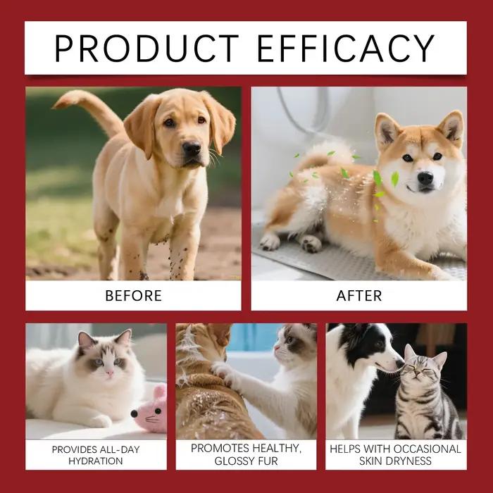 Spray Apaisant pour Animaux Contre les Démangeaisons et la Peau Sèche – Soin Quotidien Doux pour Chiens et Chats – Favorise une Pelage Brillant