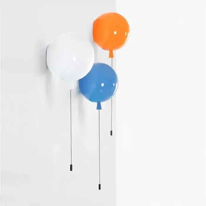 Applique murale ballon coloré nordique, interrupteur côtelé, lampe de chevet de chambre à coucher, a