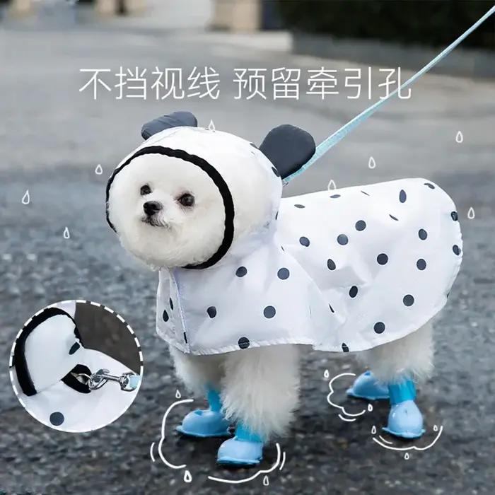 2XL imperméable pour chien mignon oreilles d'ours chapeau points College vêtements pour animaux de compagnie pour