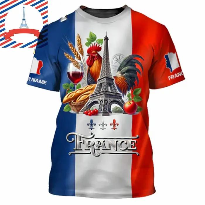 T-shirt homme col ras du cou imprimé coq en 3D nom personnalisé streetwear mode d'été tendance pour hommes femmes occasions spéciales