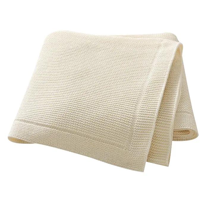 Couvertures pour bébé 100x80cm tricot en coton pour nouveau-né garçon fille poussette lit lange emmaillotage quatre saisons douces et confortables