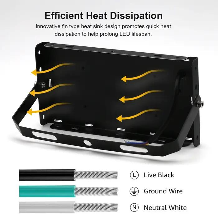 Projecteur LED imperméable conforme à la norme IP65, éclairage d'extérieur, idéal pour le jardin, 50