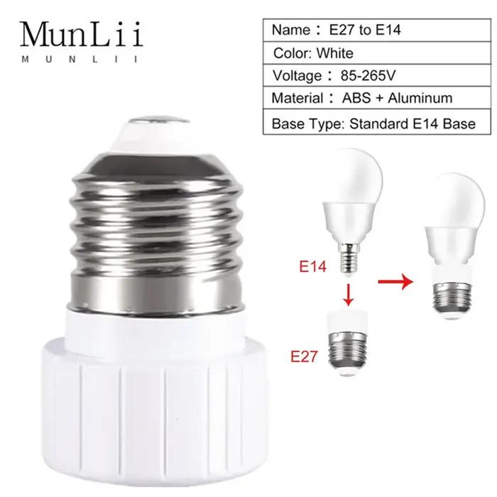 MunLii – douille d'ampoule E27 à E14, convertisseur 86 ~ 265V, adaptateur de lumière, Conversion, ig