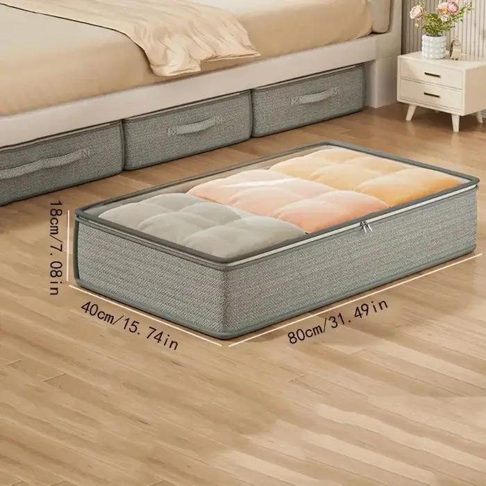 Grands boîtes de rangement sous le lit, bacs organisateurs de vêtements empilables et durables en tissu non tissé, idéaux pour l'organisation du garde-robe de la chambre à coucher