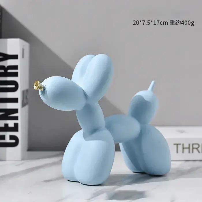 Sculpture de chien ballon en résine nordique de 20 cm, figurines d'animaux, décoration moderne de luxe pour salon, bureau, maison, ornements, statues de chien