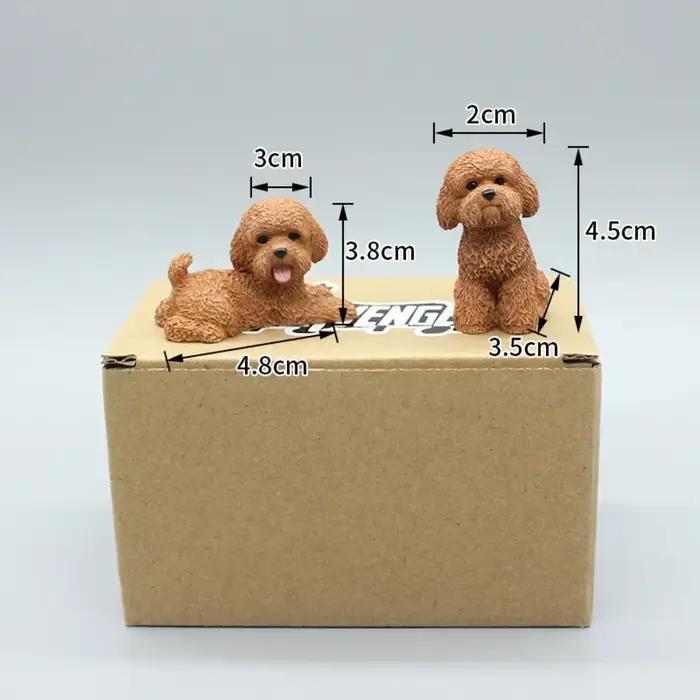 Figurines de chien caniche de Simulation